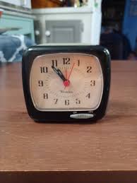 Vintage- Westclox Black Plastic Alarm Clock, | Mercari