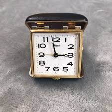 Vintage Linden Travel Alarm Clock Hard Black Case Wind Up Japan MCM | eBay