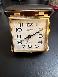 Very Nice Vintage Linden Travel Alarm Clock Brown Shell Works | eBay