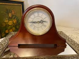 Vintage Linden Wood Mantle Clock - Traditional Quartz ...