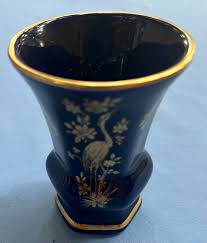 TWO Bareuther Waldsassen Bavaria BTH 90 Echt Cobalt w Gold ...