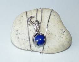 Designed Sterling Silver Mermaid and Dolphin Pendant Lapis ...