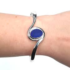 Cobalt Sea Glass Ocean Serenity Cuff Bracelet
