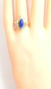 Antique Art Deco Lapis Lazulli 10K Yellow Gold Ring Size ...
