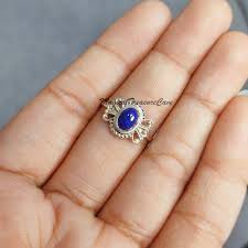 Natural Blue Lapis Lazuli Ring, 925 Sterling Silver Ring ...