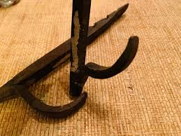 Colonial Wrought Iron Hearth-ware Vertical Mount Hook (pair ...