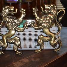 Pair of Vintage Cast Metal Fighting Lions Wall Art Made in Japan - Etsy