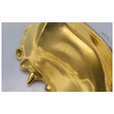 Osborne Etched China Gold Encrusted Candy Dish in Poppies. For Sale at Ruby Lane