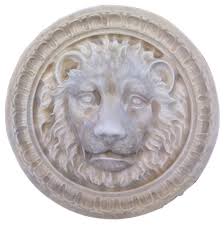 Roman Lion Head round plaque