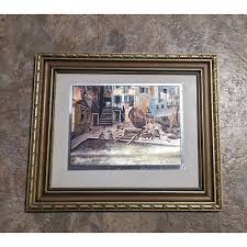 Vintage Lionel Barrymore Foil Etching Courtyard Venice Read ...