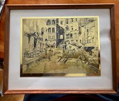 Vintage Lionel Barrymore "dry Dock" Framed Foil Art/ Framed ...