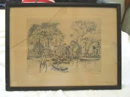 Framed~Talio-Crome~Engraving Print~OLD RED BANK~Lionel Barrymore | eBay