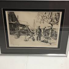 Signed Etching "Point Mugu" by Lionel Barrymore (great-uncle ...