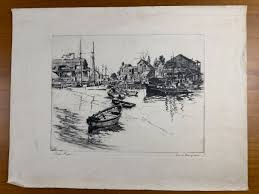 San Pedro Etching by Lionel Barrymore - Art Print Vintage | eBay