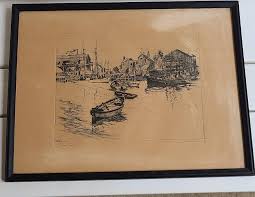 Vintage Lionel Barrymore, "san Pedro", 17" X 13", Etching, Framed, Glass - Etsy
