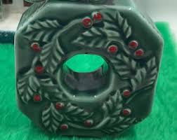 Vintage Lipper & Mann Japan Green NOEL Christmas Ceramic ...