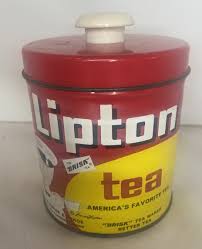 Vintage Lipton Tea Canister Button-Top Tin JL Clark Metal ...