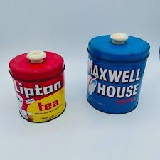 Set of 2 Maxwell House & Lipton Tea Vintage Metal Tin ...