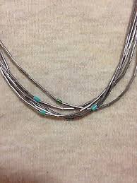 LIQUID SILVER 925 STERLING 5 STRAND 12" WITH A DOZEN TURQUOISE HEISHI | eBay