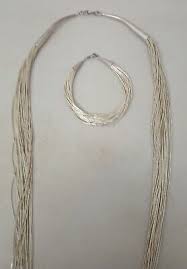 VTG Native American Sterling Silver Liquid Silver 30" Necklace & 7" Bracelet Set | eBay