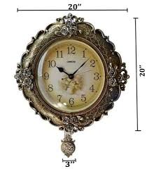 Golden Antique Pendulum Wall Clock for Elegant Decor - Lixra.com