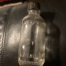 Listerine Lambert Pharmacy Co. vintage Glass Bottle 4 1/4” tall 5 1/4” round | eBay