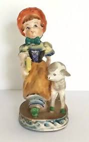 Vintage Girl Mary Had a Little Lamb Porcelain Figurine ...