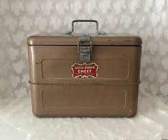 Vintage 1950s " Little Brown Chest" Metal Cooler - Etsy