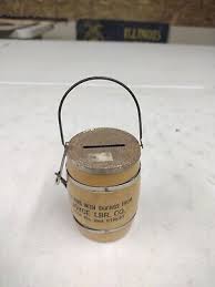 Antique Joyce Lumber Company Clinton Iowa Advertising Barrel Coin Bank W/ Key | eBay