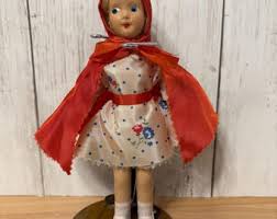 SALE Vintage Knickerbocker Doll Little Red Riding Hood Hand Painted Doll - Etsy
