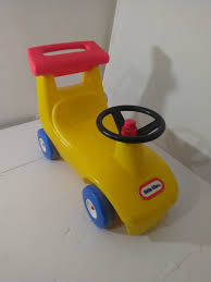 Vintage Little Tikes Yellow Ride On Race Car Made In USA