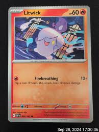Pokémon Crimp Miscut Error Litwick Obsidian Flames 036/197 | eBay