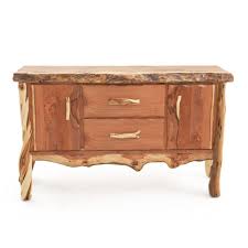 Rustic Redwood & Juniper Log Sideboard