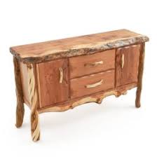 Rustic Redwood & Juniper Log Sideboard