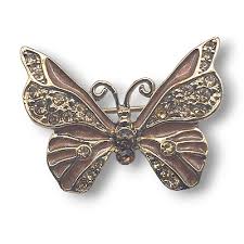 LC Liz Clairborne Vintage Brown Gold Tone Rhinestone ...