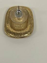 Vintage Pair Gold Tone Stud Earrings Signed Roman Genuine ...