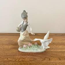 Vintage Lladro 1288 “aggressive Goose” Retired Porcelain Figurine, Girl With Basket of Eggs and Goose, Spain, Discontinued Collectible, 8”H - Etsy