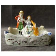 1930's Vintage Ceramic Man & Woman Ashtray. For Sale at Ruby ...