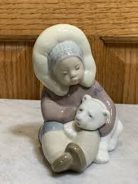 Vintage 1971-1974 Lladro Eskimo with Polar Bear 1195 Gloss ...