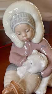 Lladro Inuit Eskimo With Polar Bear Porcelain Figurine ...