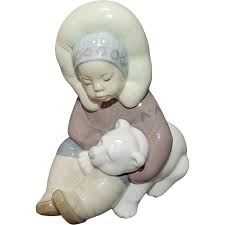 Lladro Daisa Eskimo child with polar bear No. 1195. For Sale ...