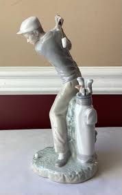 Vintage Lladro Young Man Golfer Porcelain Figurine, 11" Tall ...