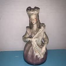 9" CORDEY Victorian Porcelain Lace Purple Half Doll Lady ...