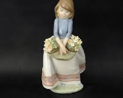 Vintage Lladro Figurine, May Flowers, Girl With Basket of Flowers, 5467, Spain, Signed, With Box, Collectible Gift, Interior Decor - Etsy