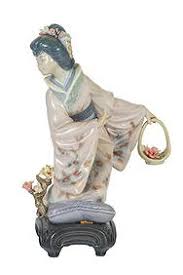 Lladro Geisha Arraging Flowers Figurine