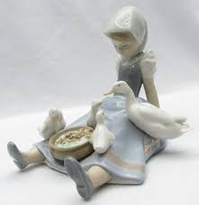 Sold at Auction: Porcelain figurine made by Lladro Spain, "The girl, the pot and the geese"