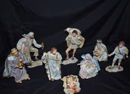 Sold at Auction: 9 Capodimonte Rose Nativity porcelain figurines
