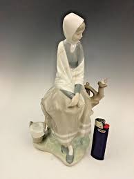 Lladro Shepherdess Girl with Bird & Basket | eBay