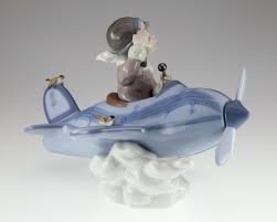 Lladro "Over The Clouds" Boy in Propeller Plane w/ Original ...