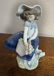 Lladro Girl With Flower Basket for sale | eBay
